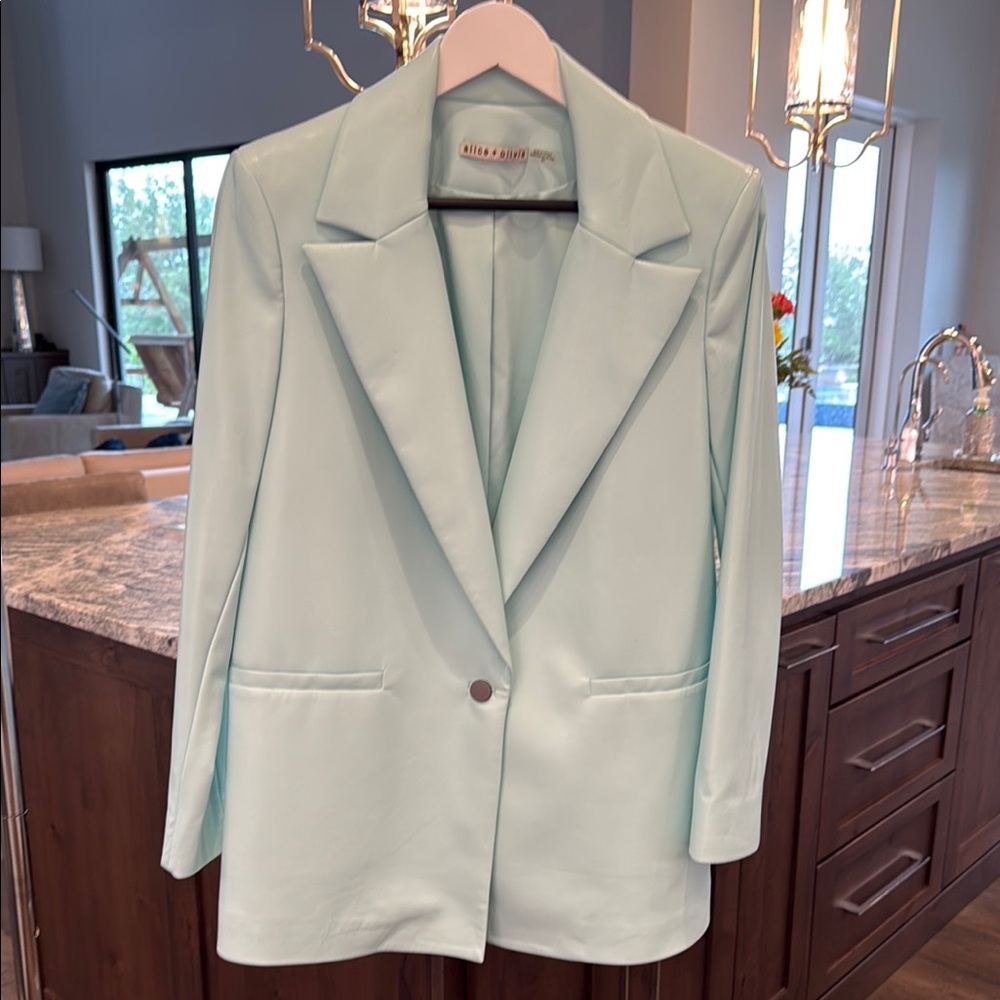 Alice+Olivia Elegant Mint Green Women's Blazer